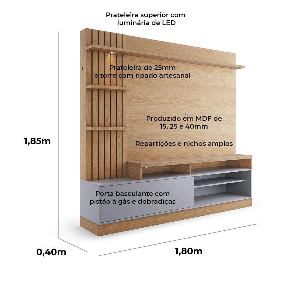 Home Maceio com Iluminação Freijó e Cinza - Imagem 8