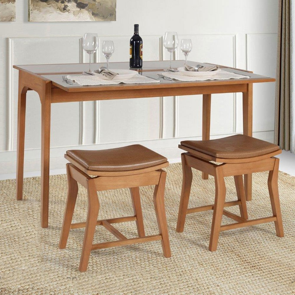 Mesa de Jantar Aparador Lotus Nude e Mel 1,20x53cm - Imagem 2