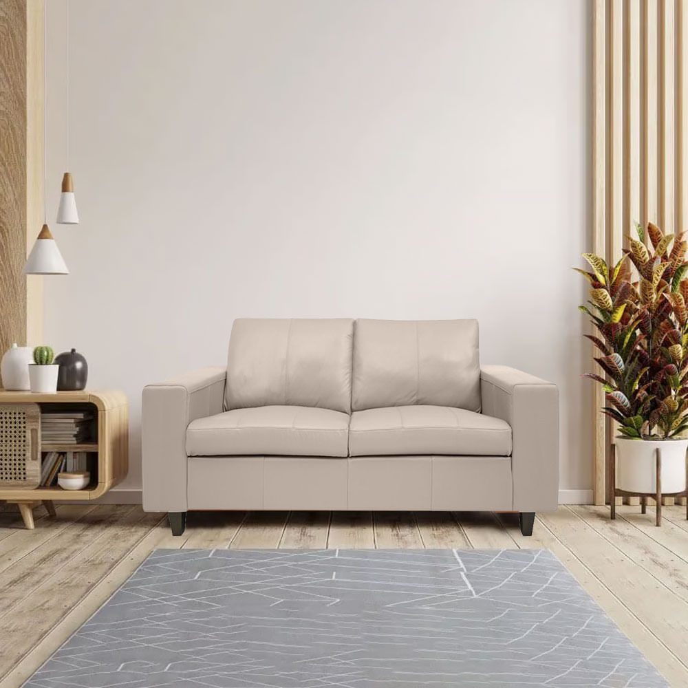 Sofá Royale em Couro Off White 1,51m - Imagem 3