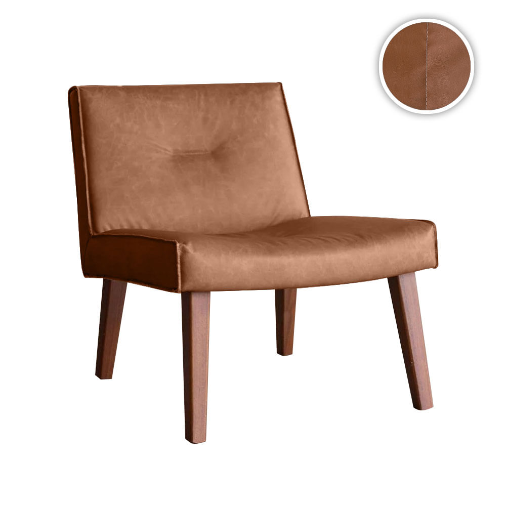 Poltrona Nag em Couro Estonado Amarula - Imagem 2