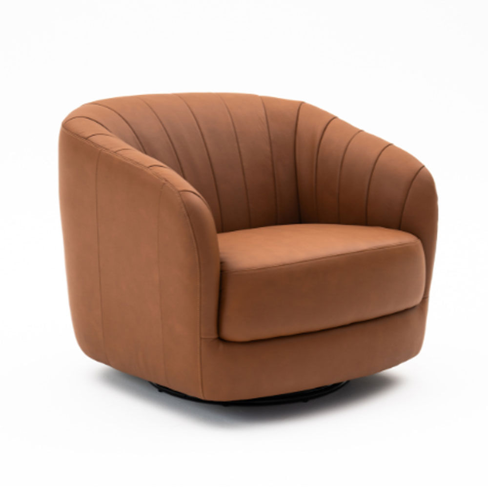 Poltrona Mendonza em Couro Estonado Amarula