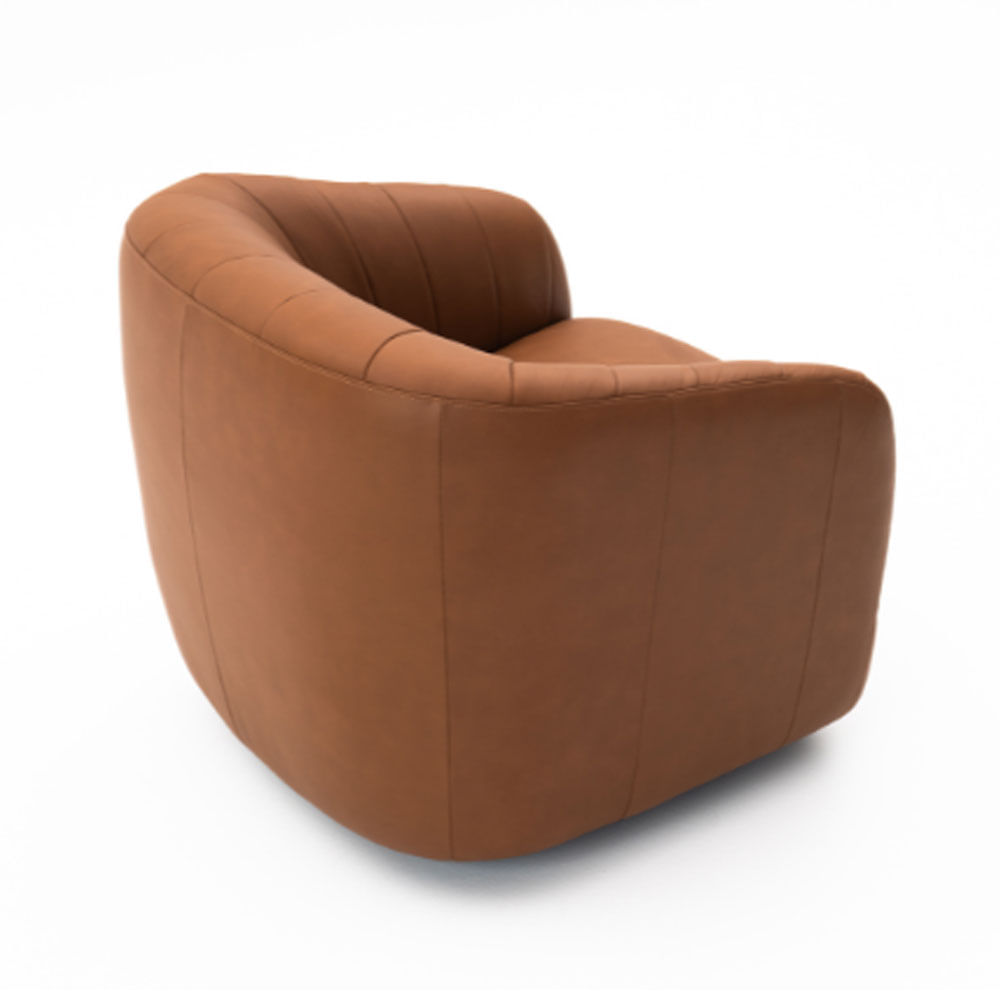 Poltrona Mendonza em Couro Estonado Amarula - Imagem 3