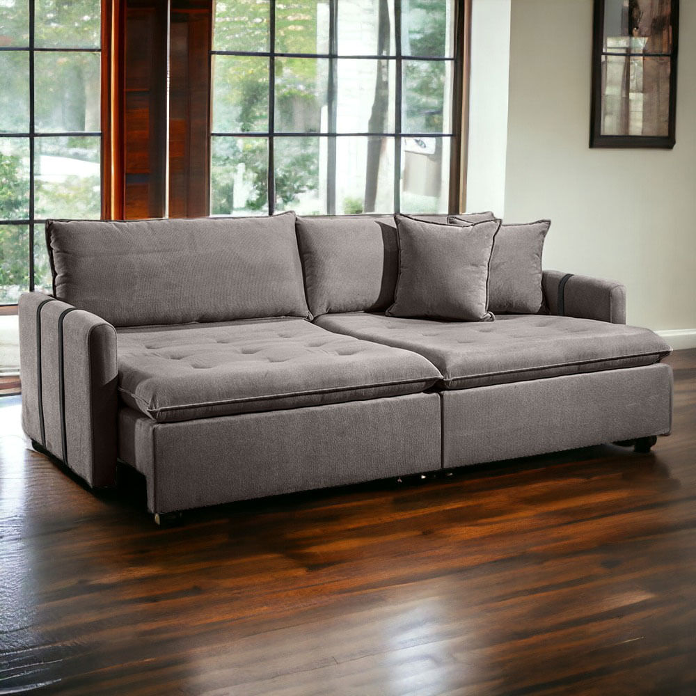 Sofá Texas Retrátil e Reclinável sem Caixa em Linho Grafite 2,04m - Imagem 3