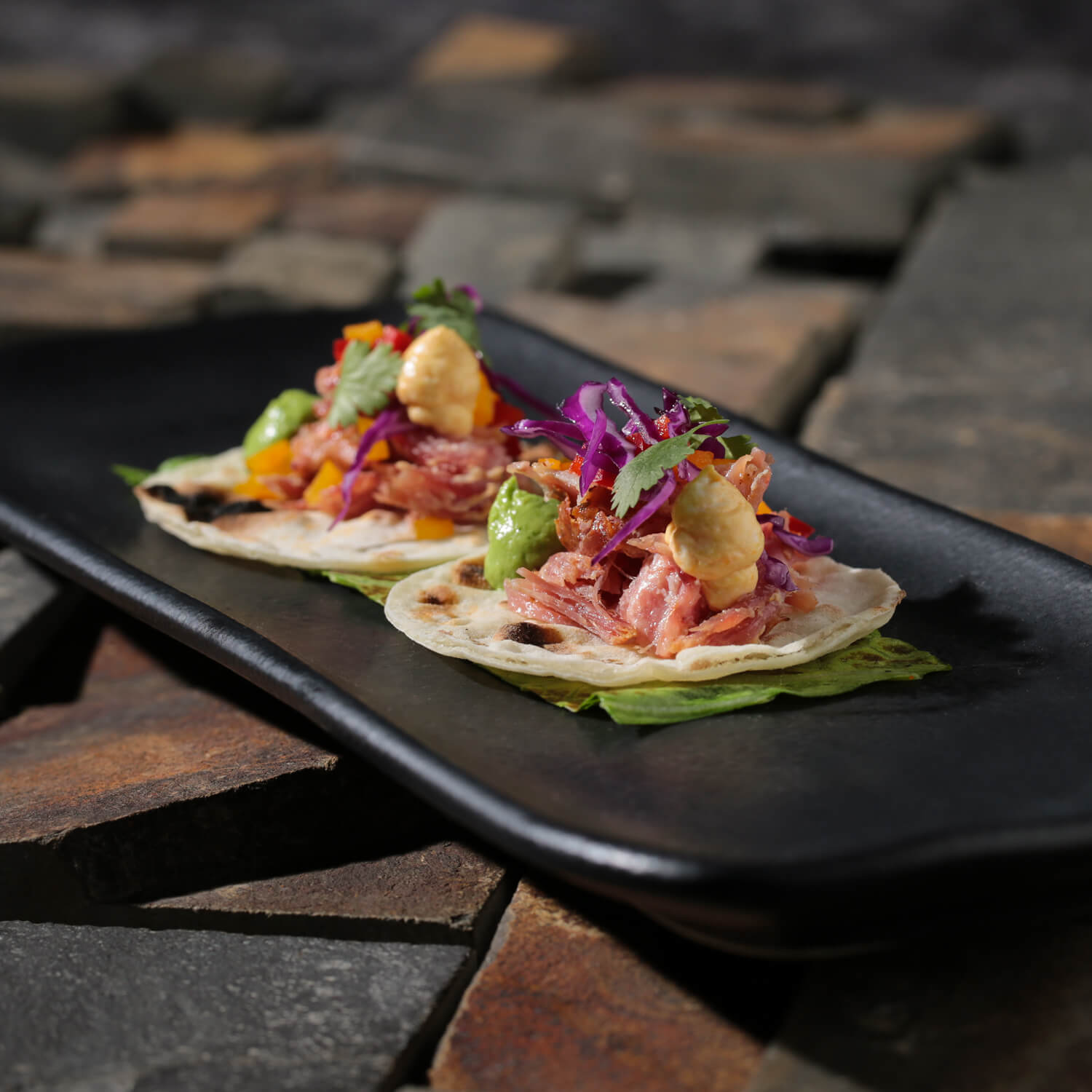 Conjunto com 4 Travessas Retangular Média Orgânico Preto Matte 33x13cm - Imagem 3