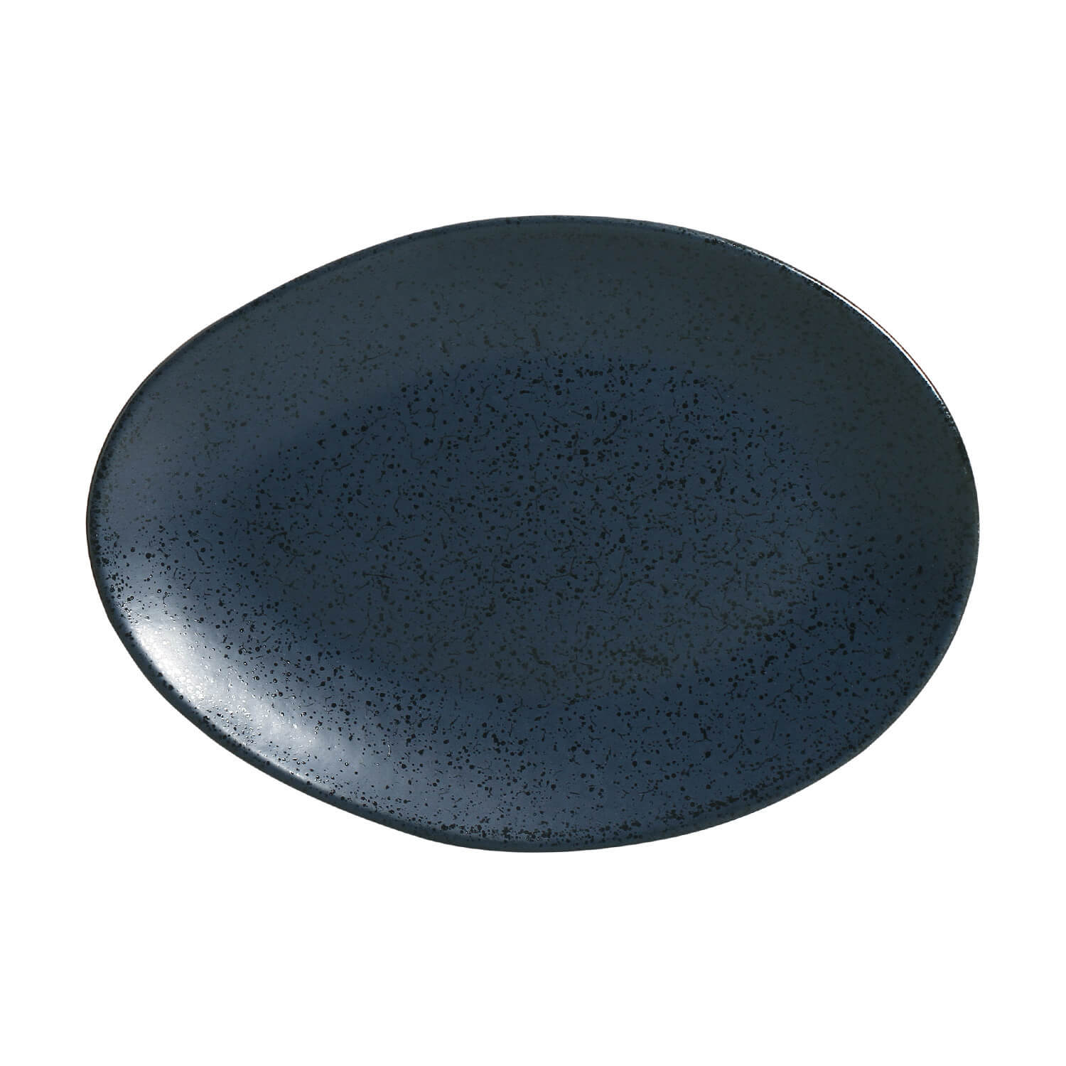 Conjunto com 6 Pratos de Sobremesa Oval Orgânico Night Blue 22,5x16,5x2,5cm