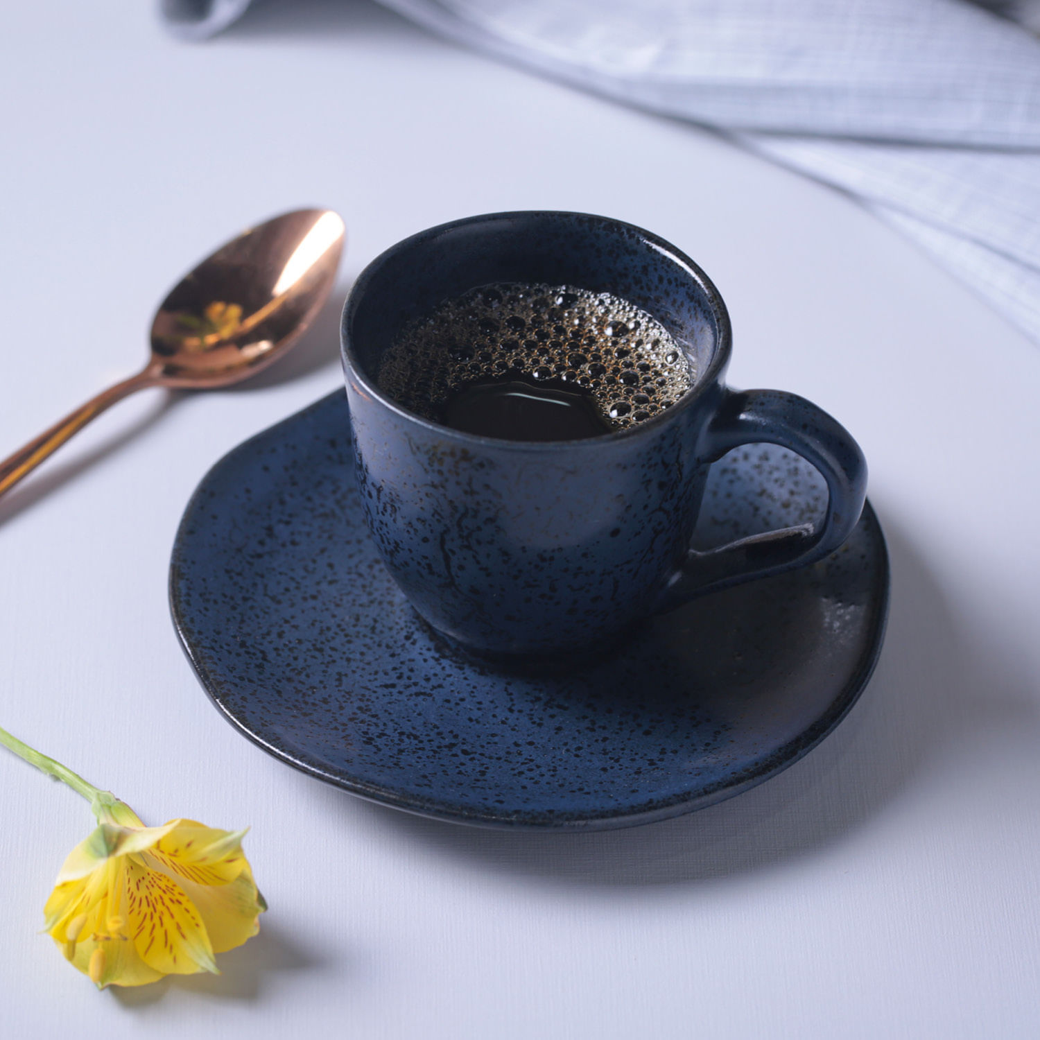 Conjunto com 6 Xícaras de Café com Pires Orgânico Night Blue 120ml - Imagem 2