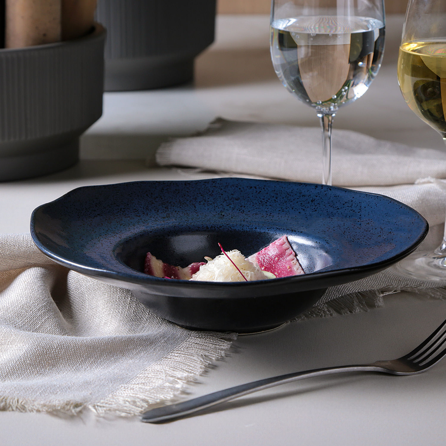 Conjunto com 4 Pratos de Massa Orgânico Night Blue Ø28x6,5cm 450ml - Imagem 4