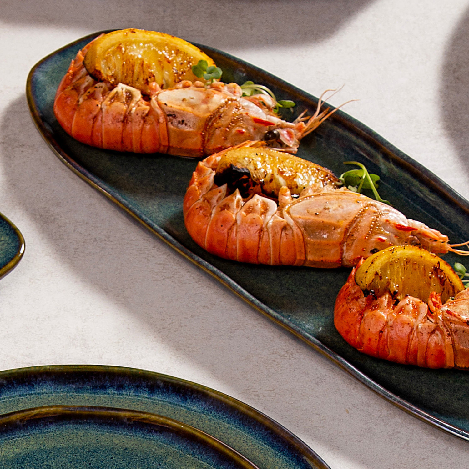 Conjunto com 4 Travessas Oval Rasa Grande Orgânico Oceano 36x13cm - Imagem 4