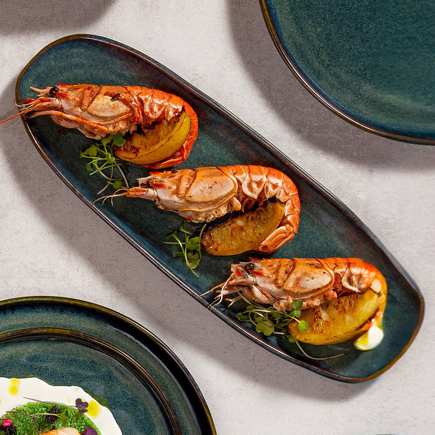 Conjunto com 4 Travessas Oval Rasa Grande Orgânico Oceano 36x13cm - Imagem 3