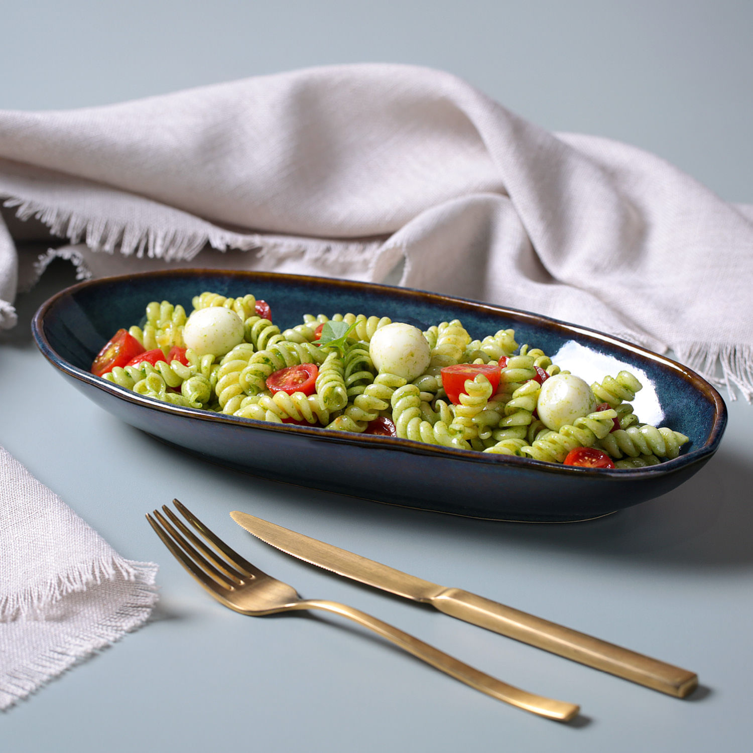 Conjunto com 4 Travessas Oval Funda G Orgânico Oceano 32x16cm 650ml - Imagem 2