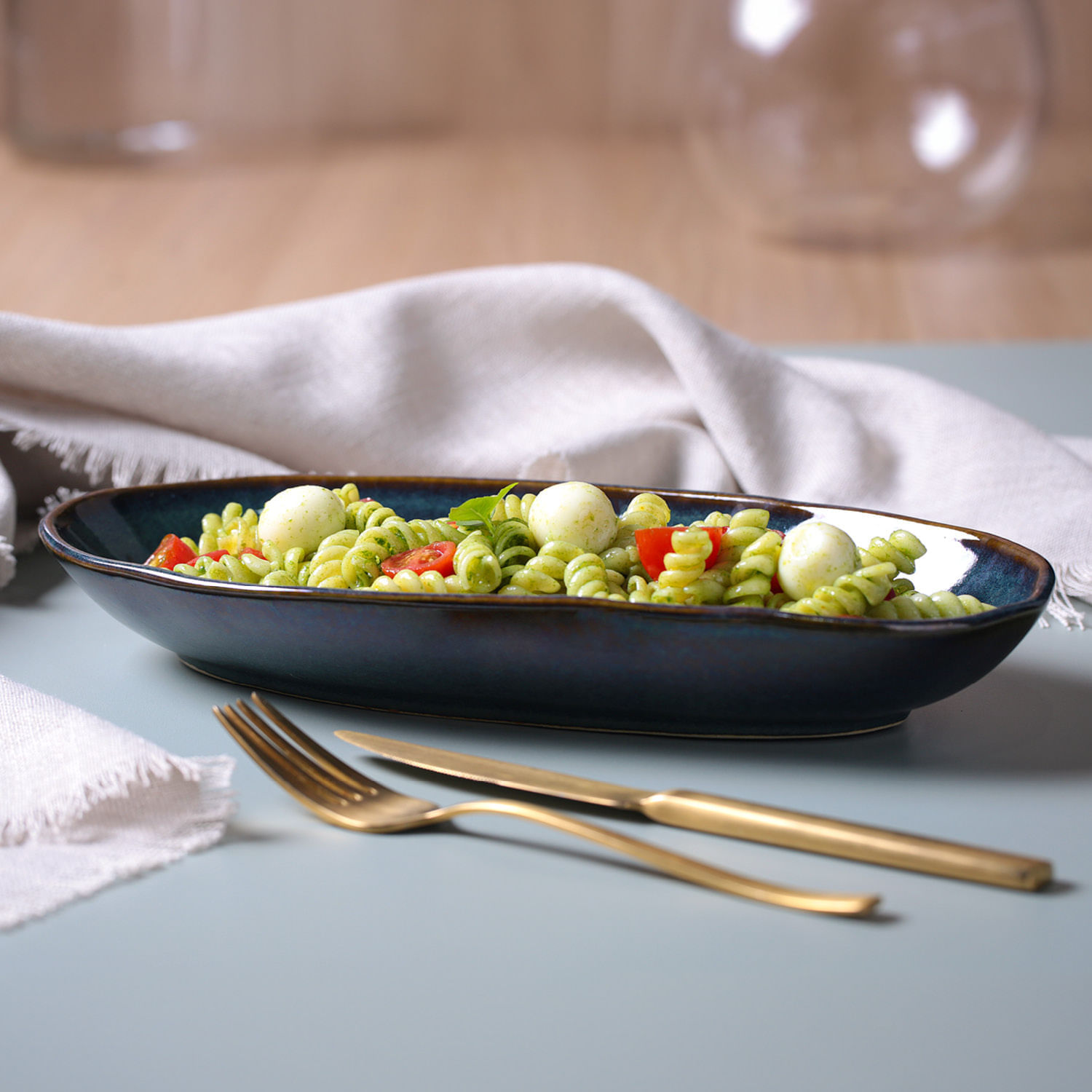 Conjunto com 4 Travessas Oval Funda G Orgânico Oceano 32x16cm 650ml - Imagem 4