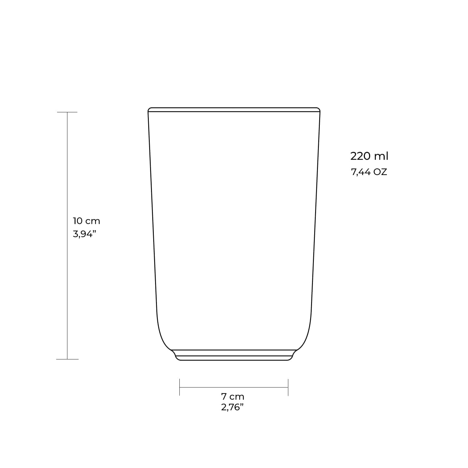 Conjunto com 4 Copos Neo Stoneware Oceano 220ml - Imagem 2