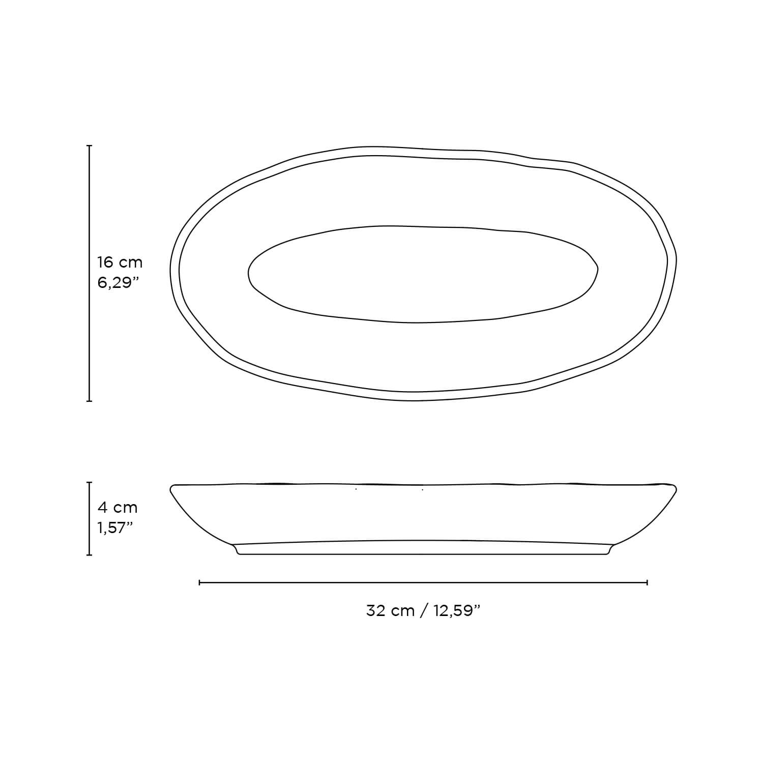 Conjunto com 4 Travessas Oval Funda G Orgânico Echo 32x16cm 650ml - Imagem 7