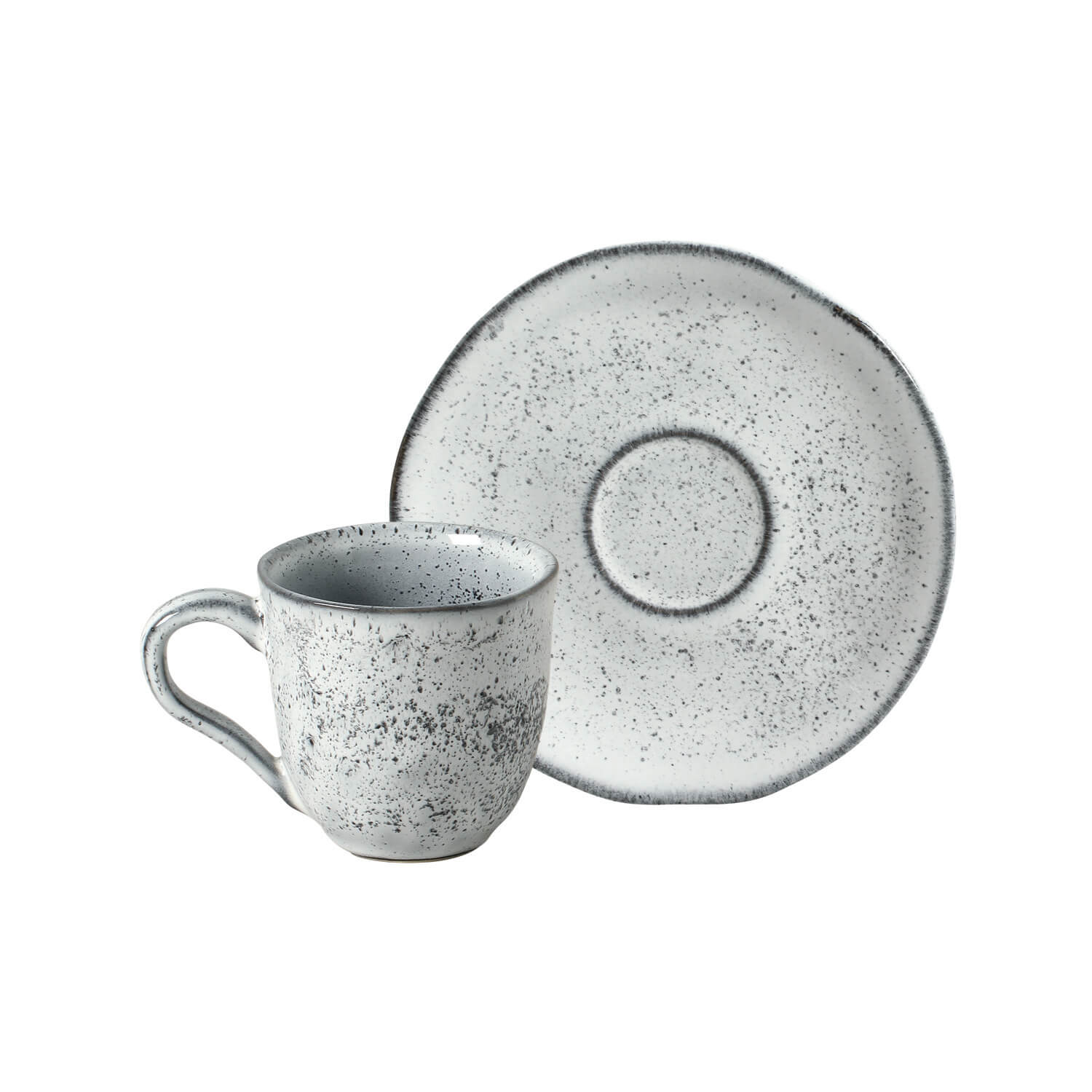 Conjunto com 6 Xícaras de Café com Pires Orgânico Echo 120ml