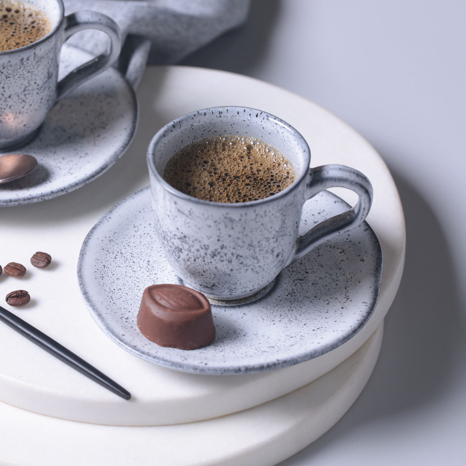 Conjunto com 6 Xícaras de Café com Pires Orgânico Echo 120ml - Imagem 2