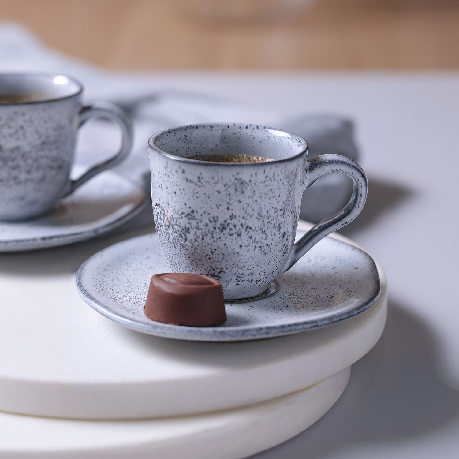 Conjunto com 6 Xícaras de Café com Pires Orgânico Echo 120ml - Imagem 4
