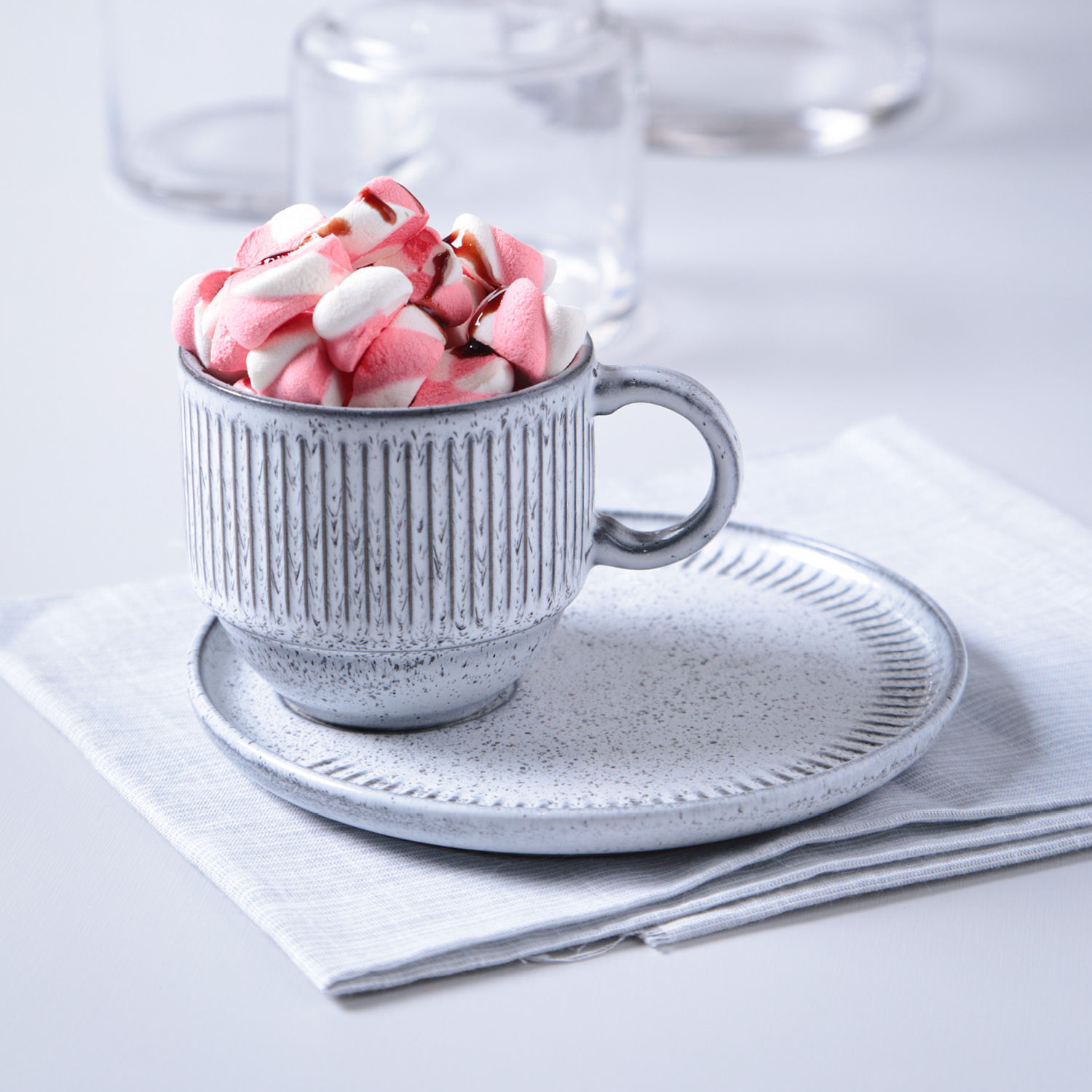 Conjunto com 6 Xícaras de Chá Empilhável com 6 Pires Linhas Echo 230ml - Imagem 4