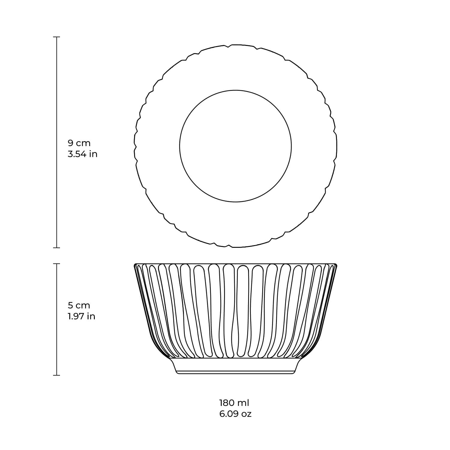 Conjunto com 6 Ramequins Médio Linhas Echo Ø9x5cm 170ml - Imagem 2