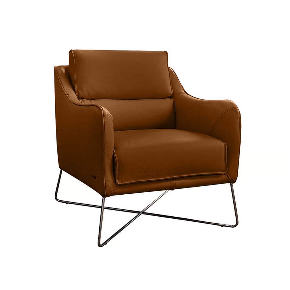 Poltrona Parma Couro  Conhaque 457