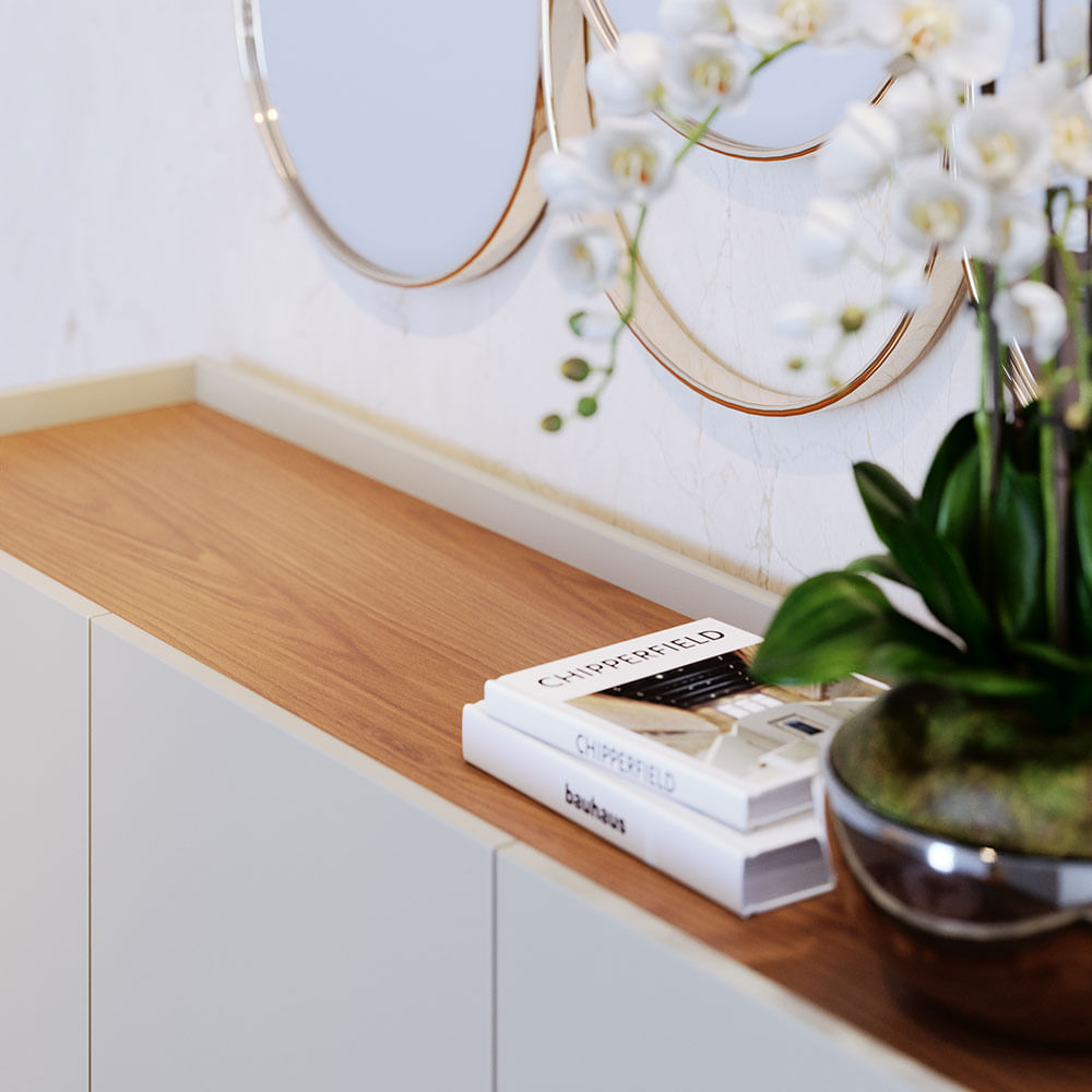 Buffet Jurere Off White e Freijó 1,36m - Imagem 5