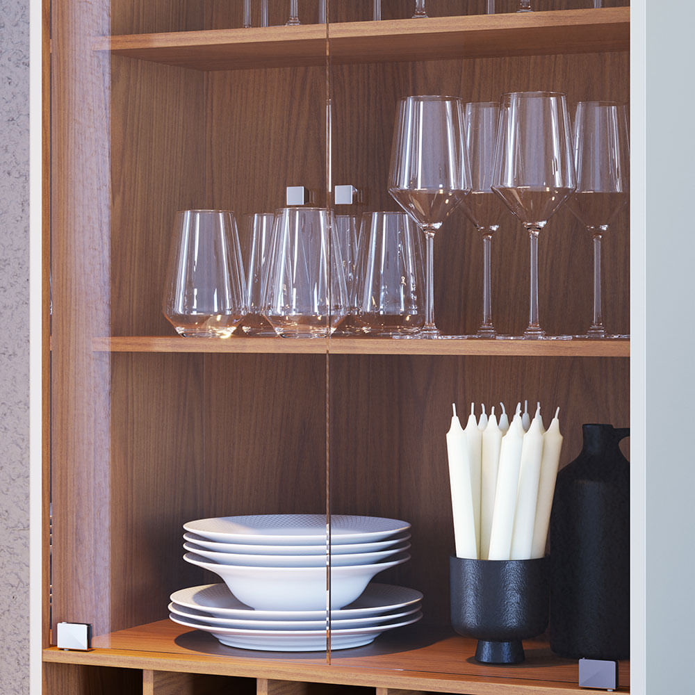 Cristaleira Jurere Off White e Freijó - Imagem 4