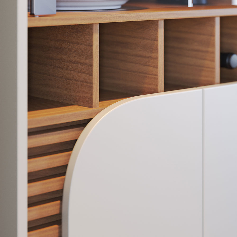 Cristaleira Jurere Off White e Freijó - Imagem 5