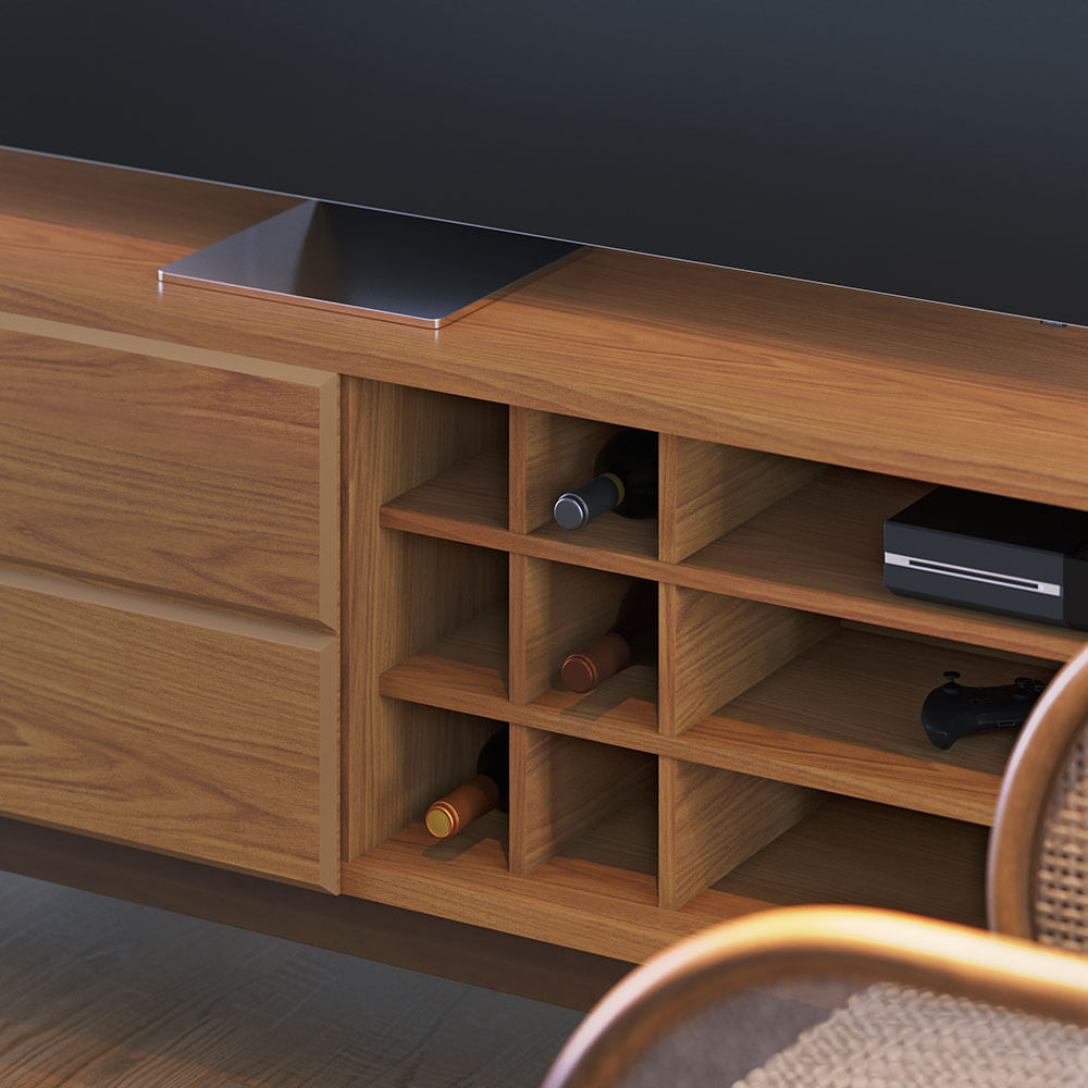 Rack Noronha com 2 Portas Freijó 1,80m - Imagem 5