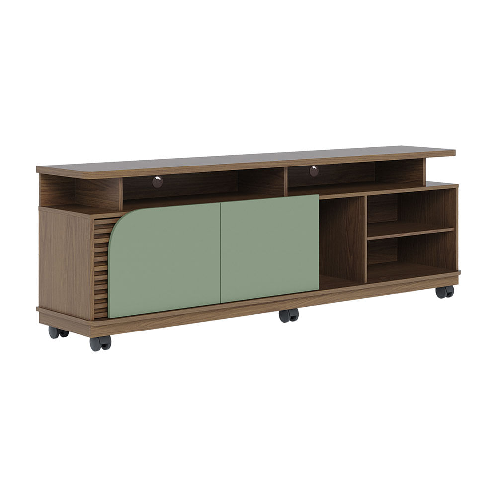 Rack Jurere com 2 Portas Amêndoa e Hortelã 1,80m