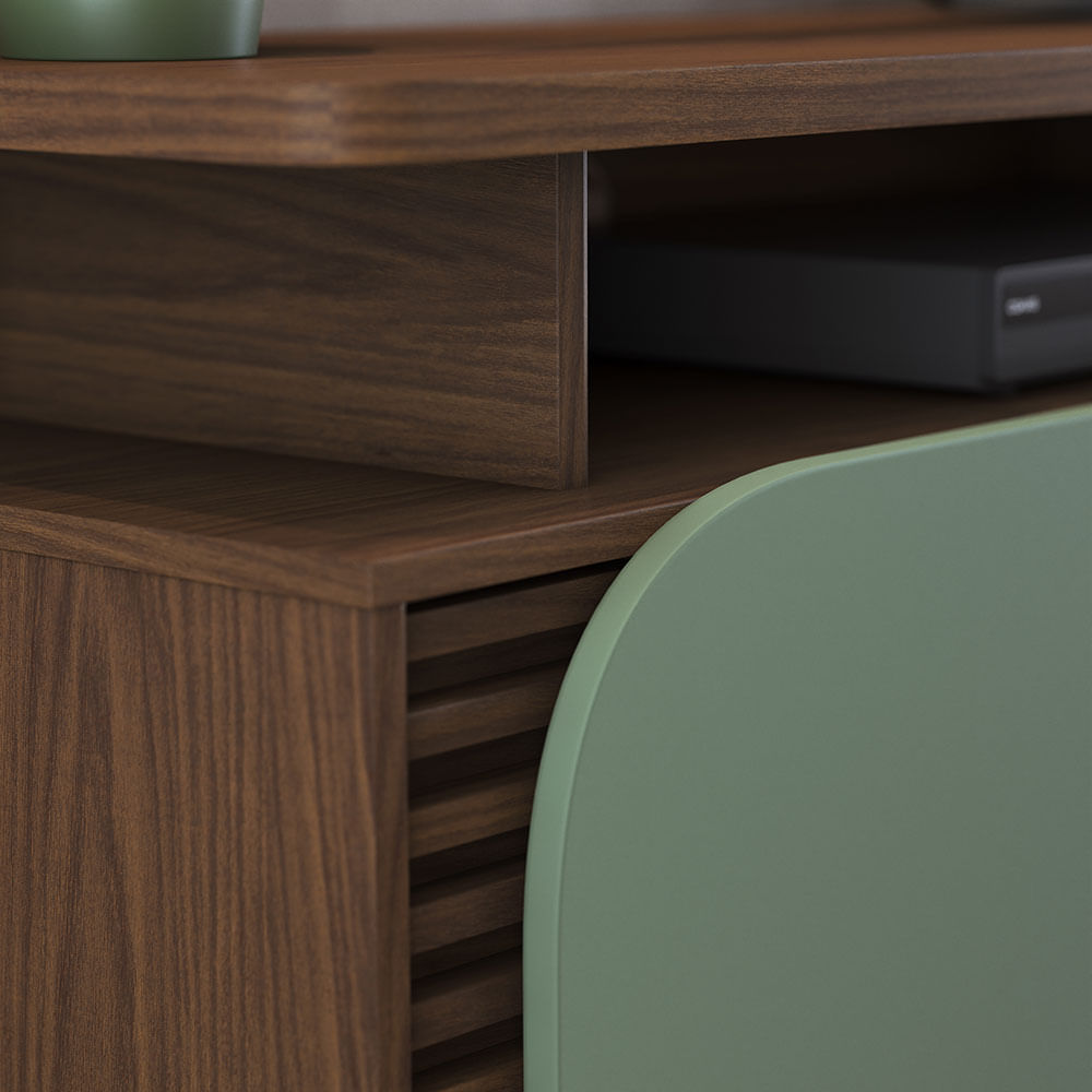 Rack Jurere com 2 Portas Amêndoa e Hortelã 1,80m - Imagem 4