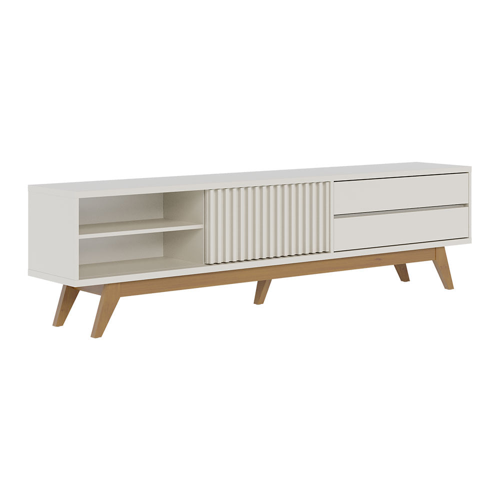 Rack Veneza com 2 Gavetas Off White 2,00m
