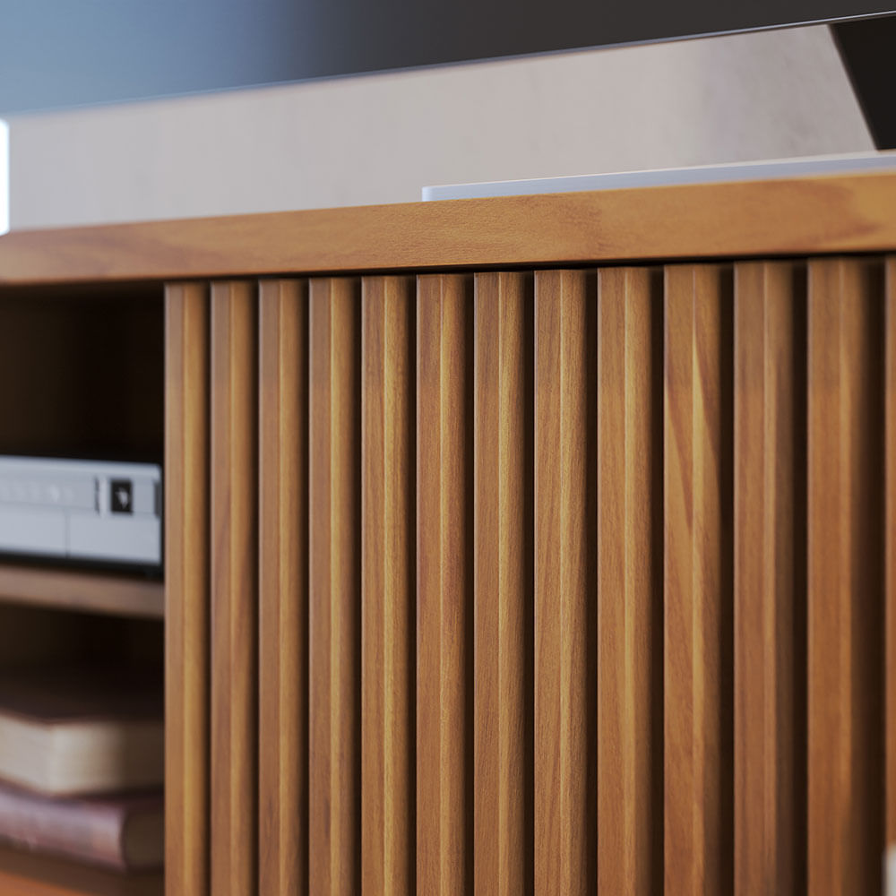 Rack Veneza com 2 Gavetas Freijó e Off White 2,00m - Imagem 4