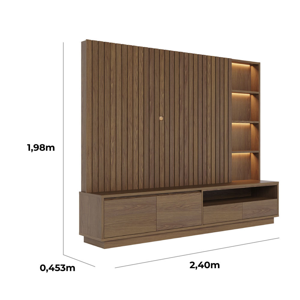 Estante Cancun Amêndoa 2,40m - Imagem 8