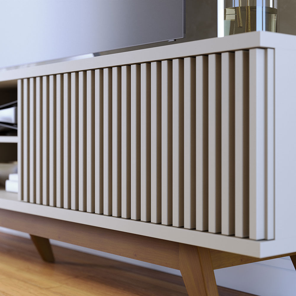 Rack Fortaleza com 4 Portas Off White - Imagem 3