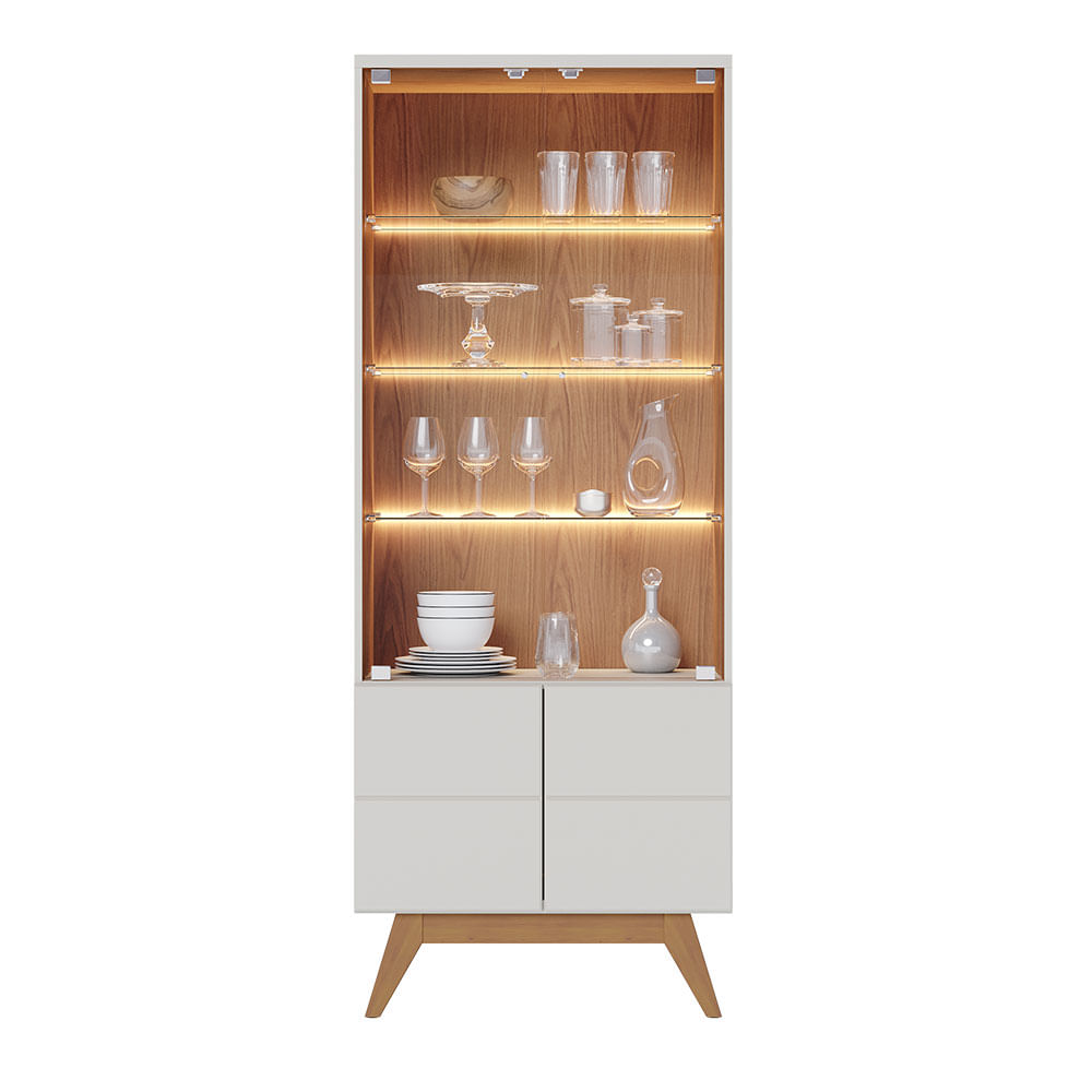 Cristaleira Noronha Off White e Freijó - Imagem 2