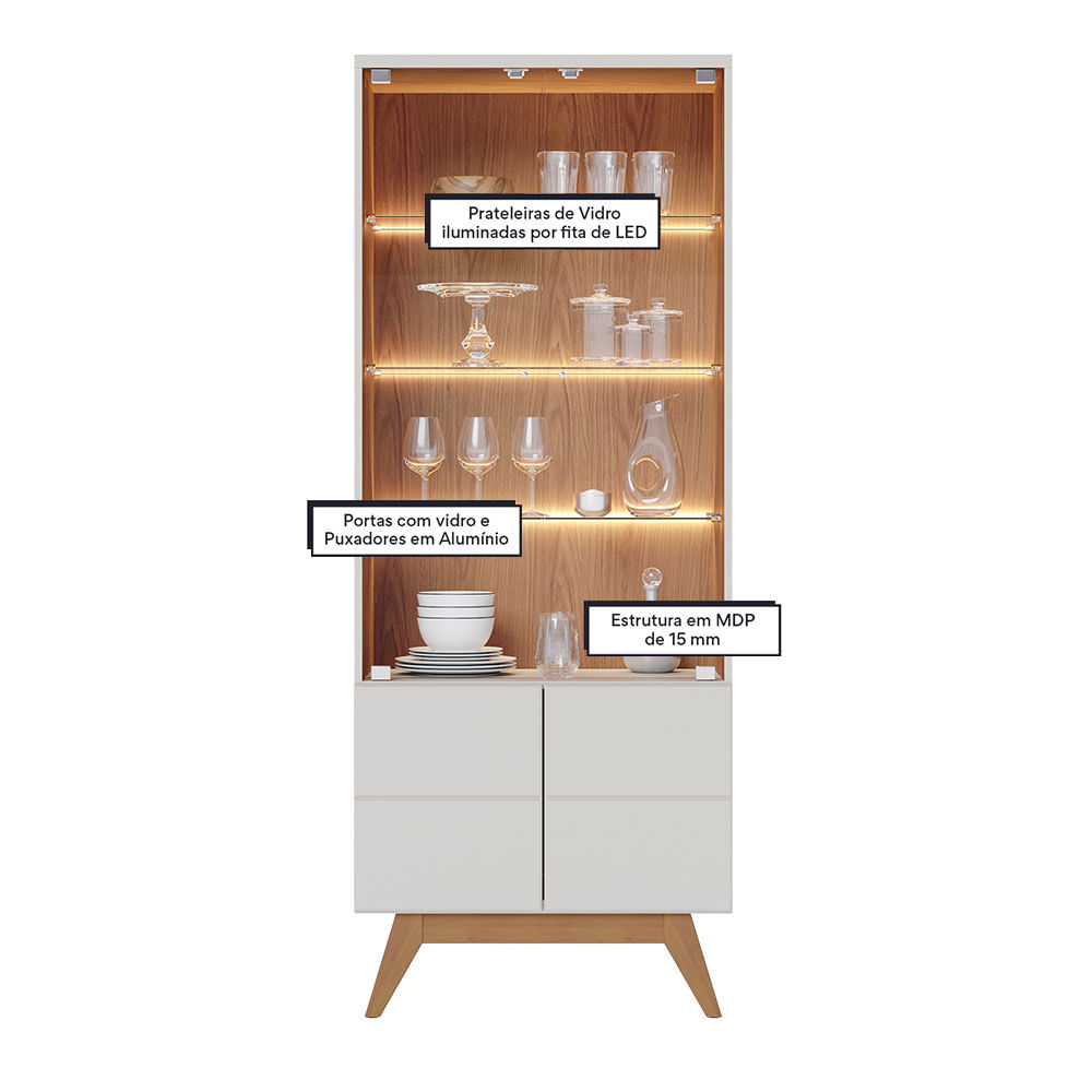 Cristaleira Noronha Off White e Freijó - Imagem 6