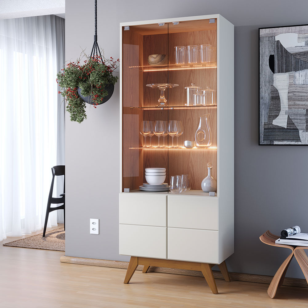 Cristaleira Noronha Off White e Freijó - Imagem 7