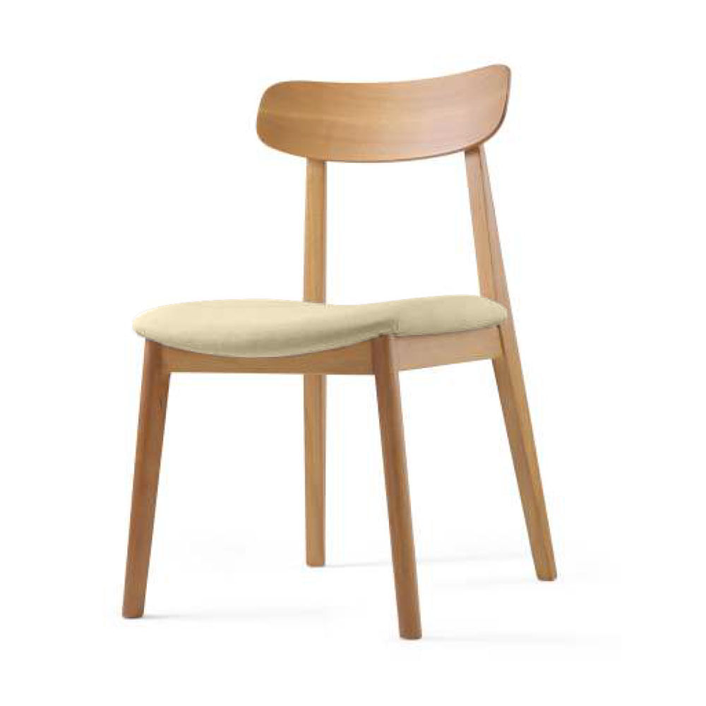 Cadeira Premium em Linho Cru e Base Mel