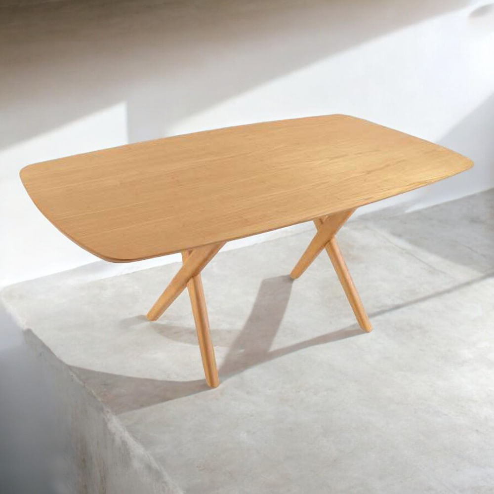 Mesa de Jantar Premium 1,60m Madeira Maciça Mel Cinamomo Design Orgânico - Imagem 2