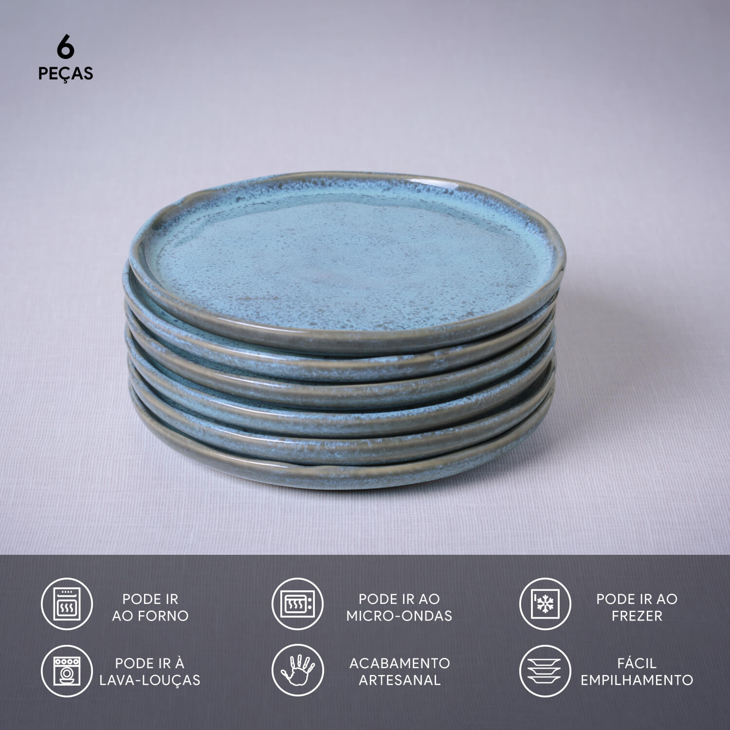 Conjunto com 6 Pratos de Pão Bio Breeze Ø15,5x1,6cm - Imagem 3