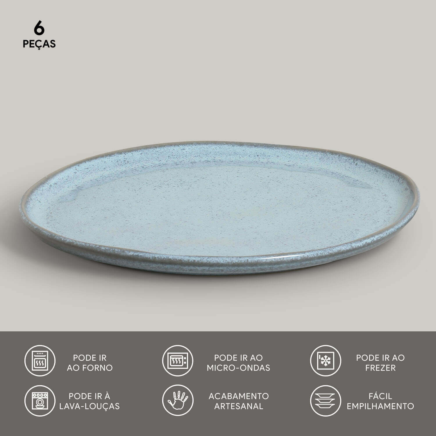 Conjunto com 6 Pratos Raso Bio Breeze Ø27,5cm - Imagem 3