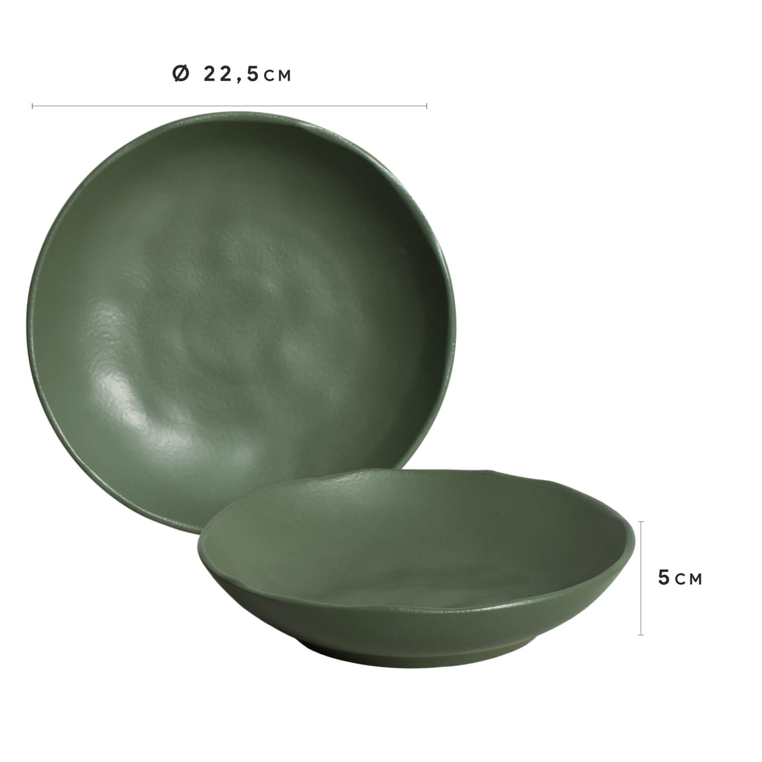 Conjunto com 6 Pratos Fundo Bio Stoneware Leaf Ø22,5cm 830ml - Imagem 2