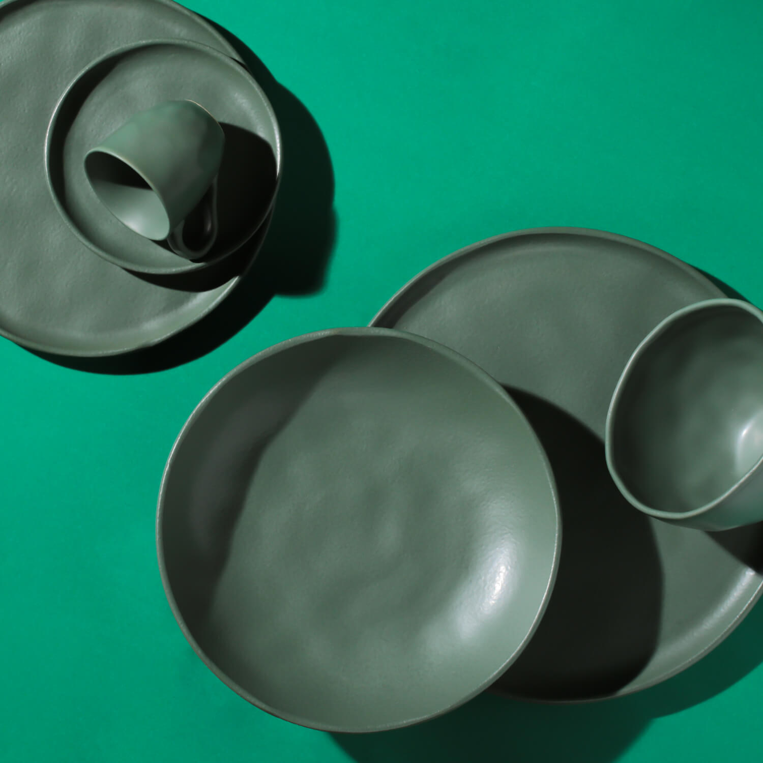 Conjunto com 6 Xícaras de Café com Pires Bio Stoneware Leaf 120ml - Imagem 6