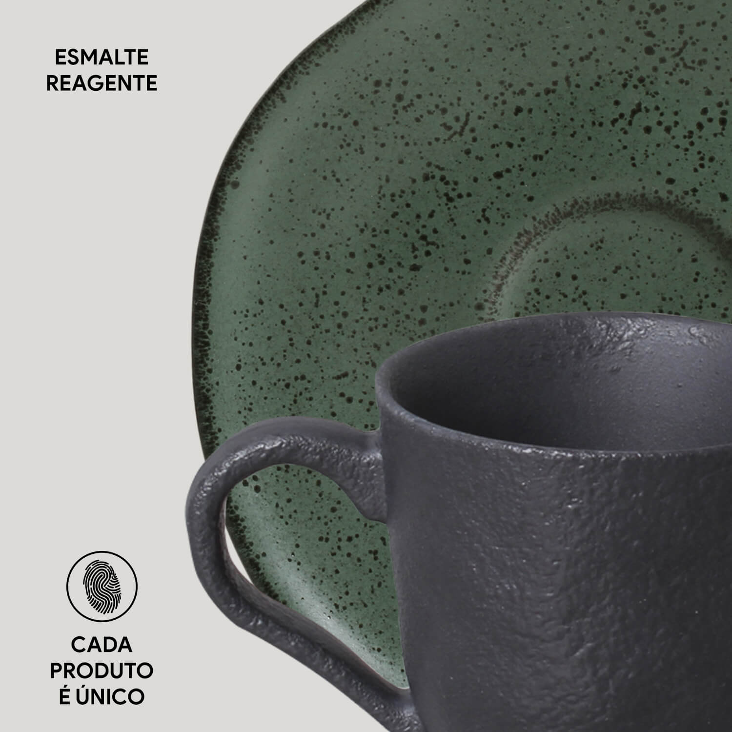 Conjunto com 6 Xícaras de Café com Pires Orgânico Arauco 120ml - Imagem 2
