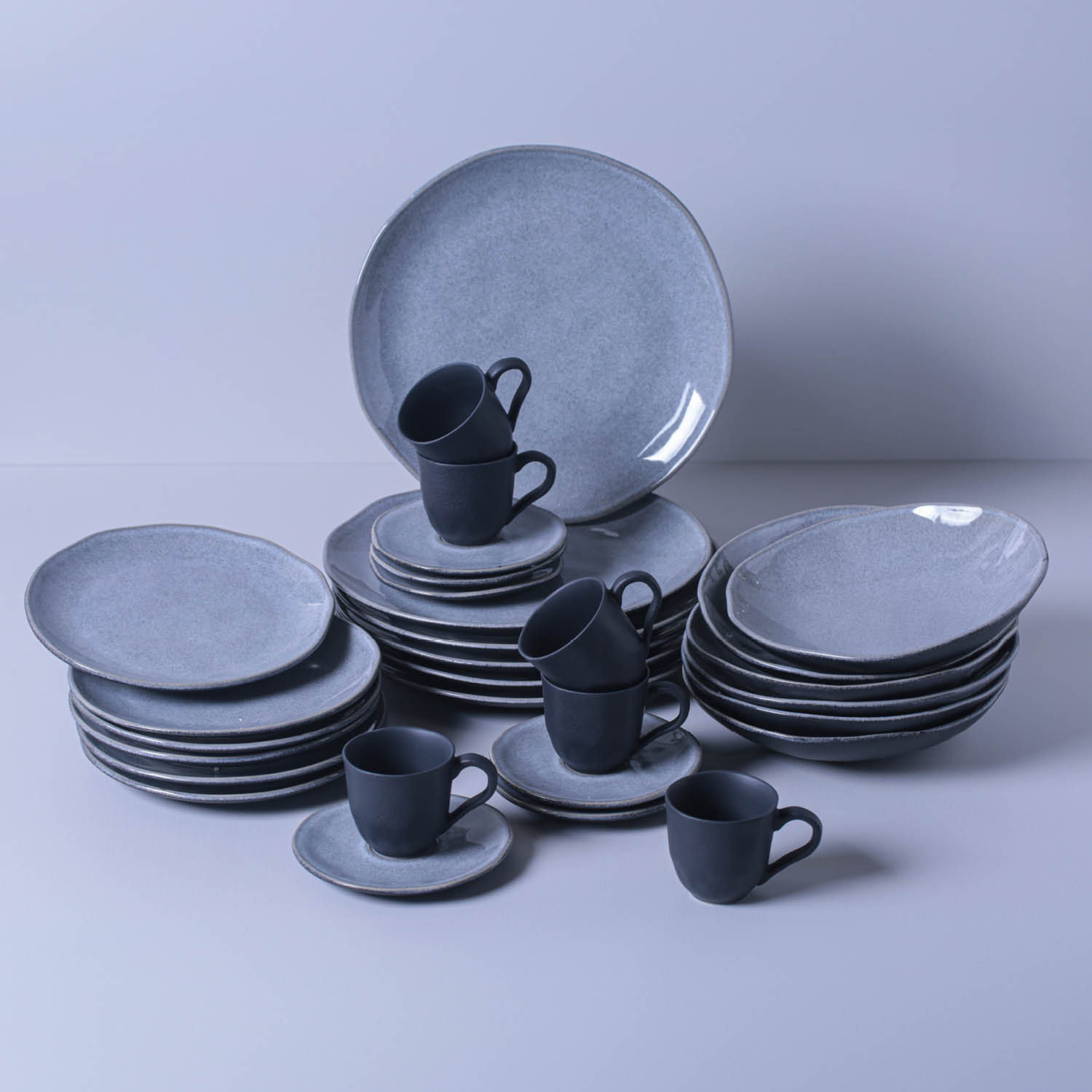 Aparelho de Jantar 30 Peças Orgânico Concreto - Imagem 2