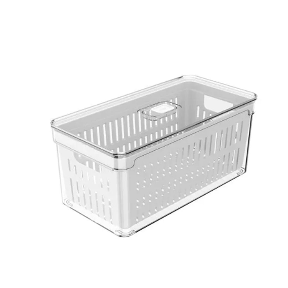 Pote Organizador Clear Fresh para Geladeira com Cesto Drenagem 5L - OU