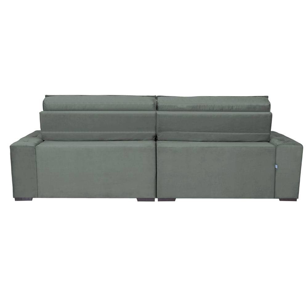 Sofá Retrátil e Reclinável 2,02m Agnus com Molas no Assento Velupluma Cinza - Imagem 6