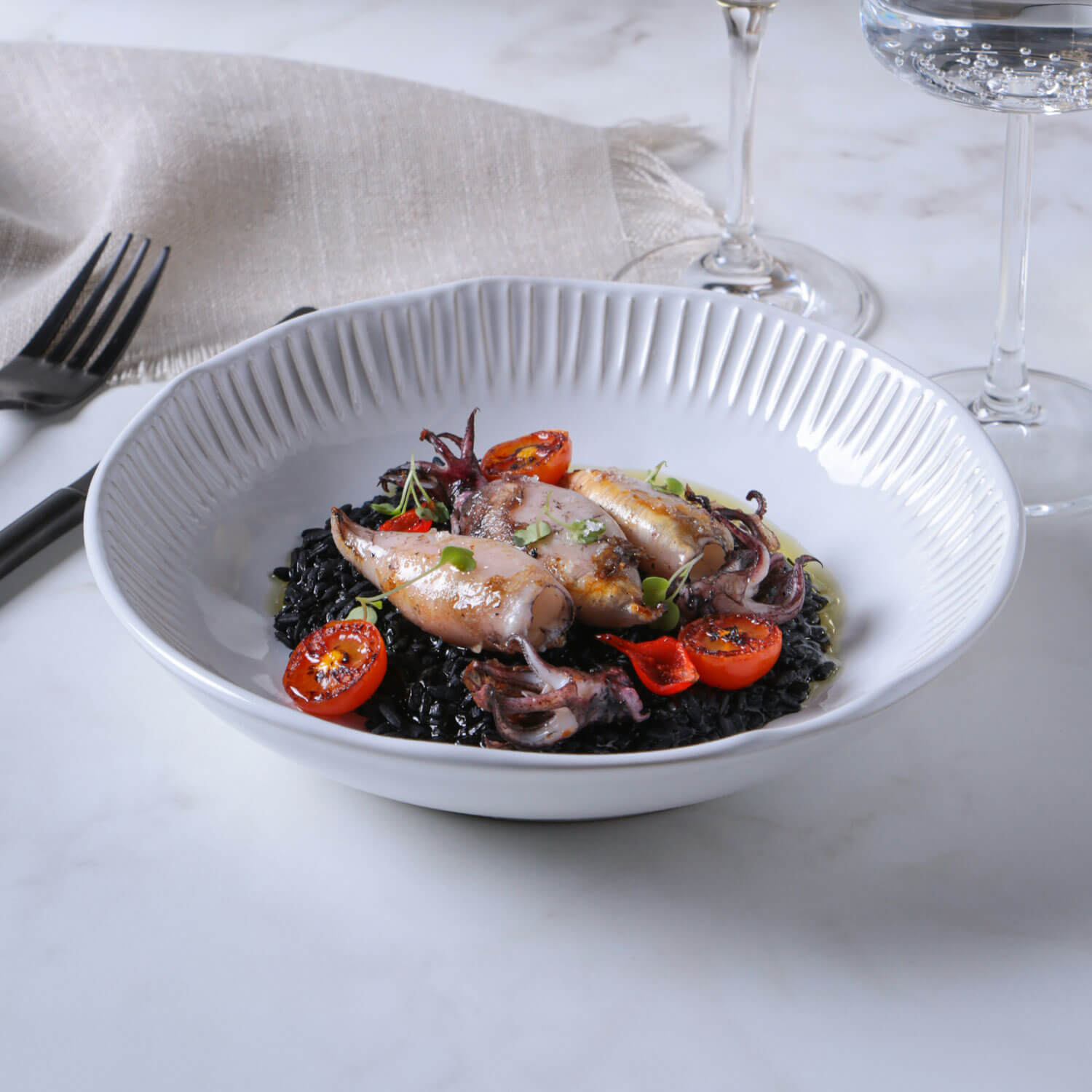 Conjunto com 6 Pratos Fundo Linhas New White Ø22,5cm 830ml - Imagem 2