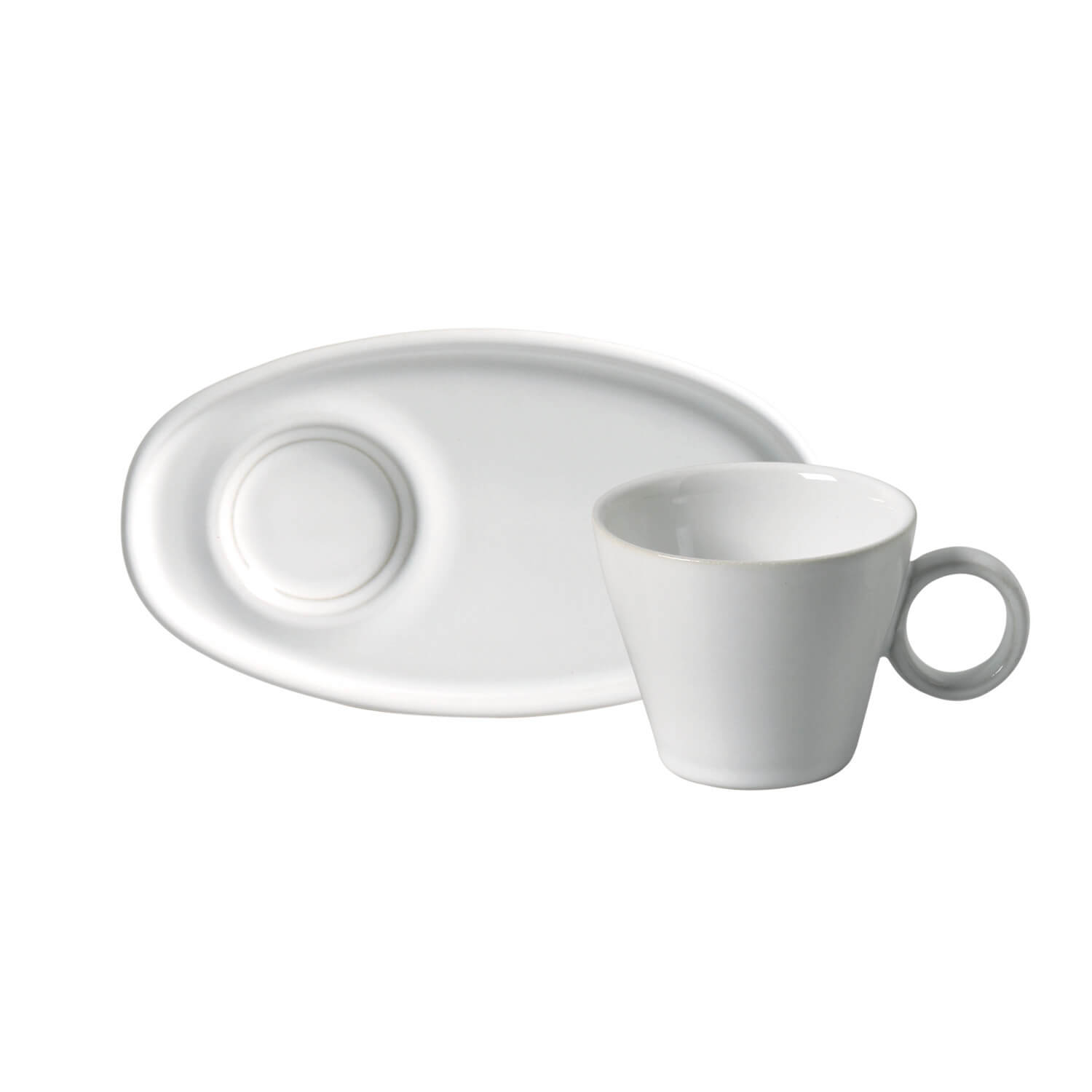 Conjunto com 6 Xícaras de Café Neo com Pires Oval New White 110ml