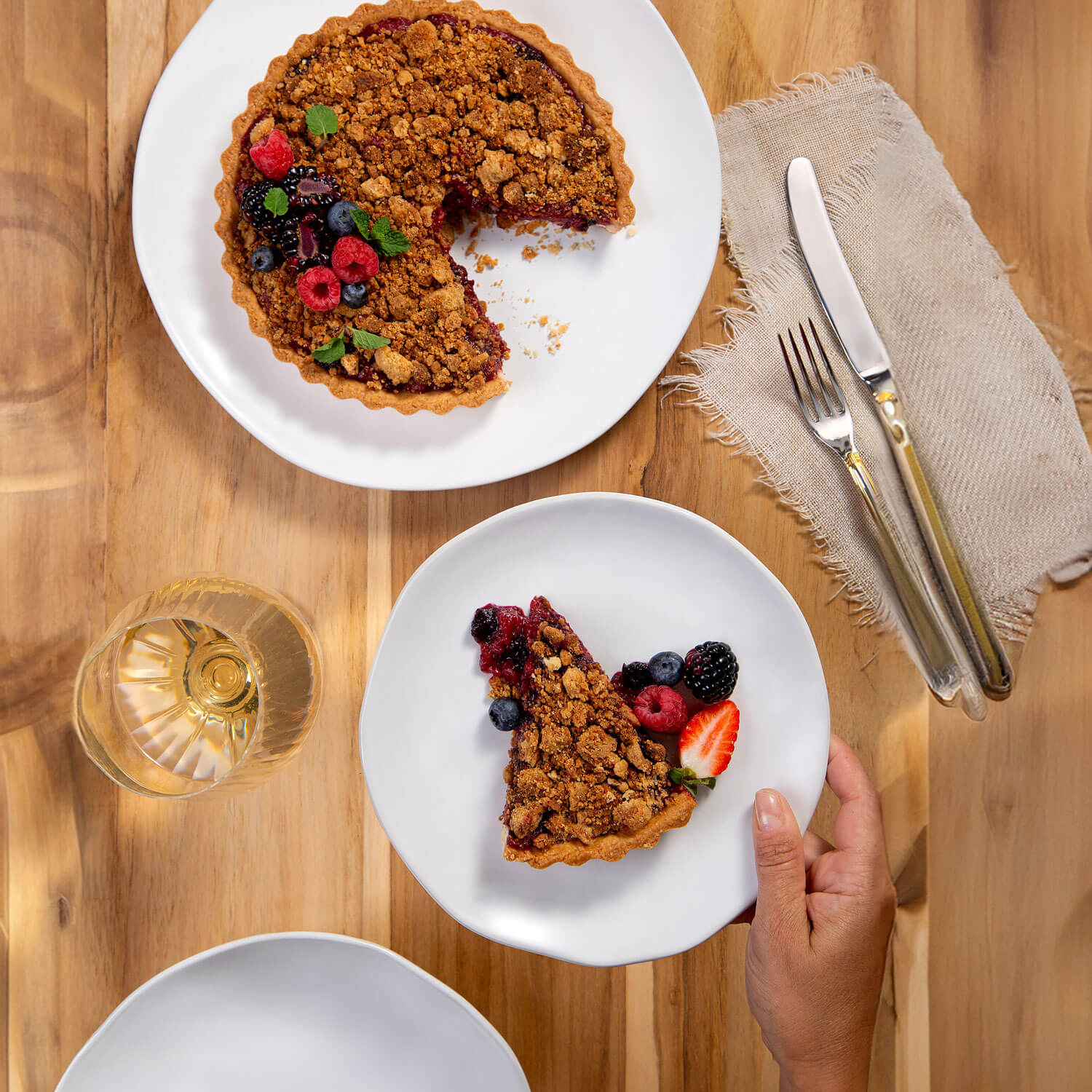 Conjunto com 6 Pratos de Sobremesa Orgânico New White Ø19,5cm - Imagem 3