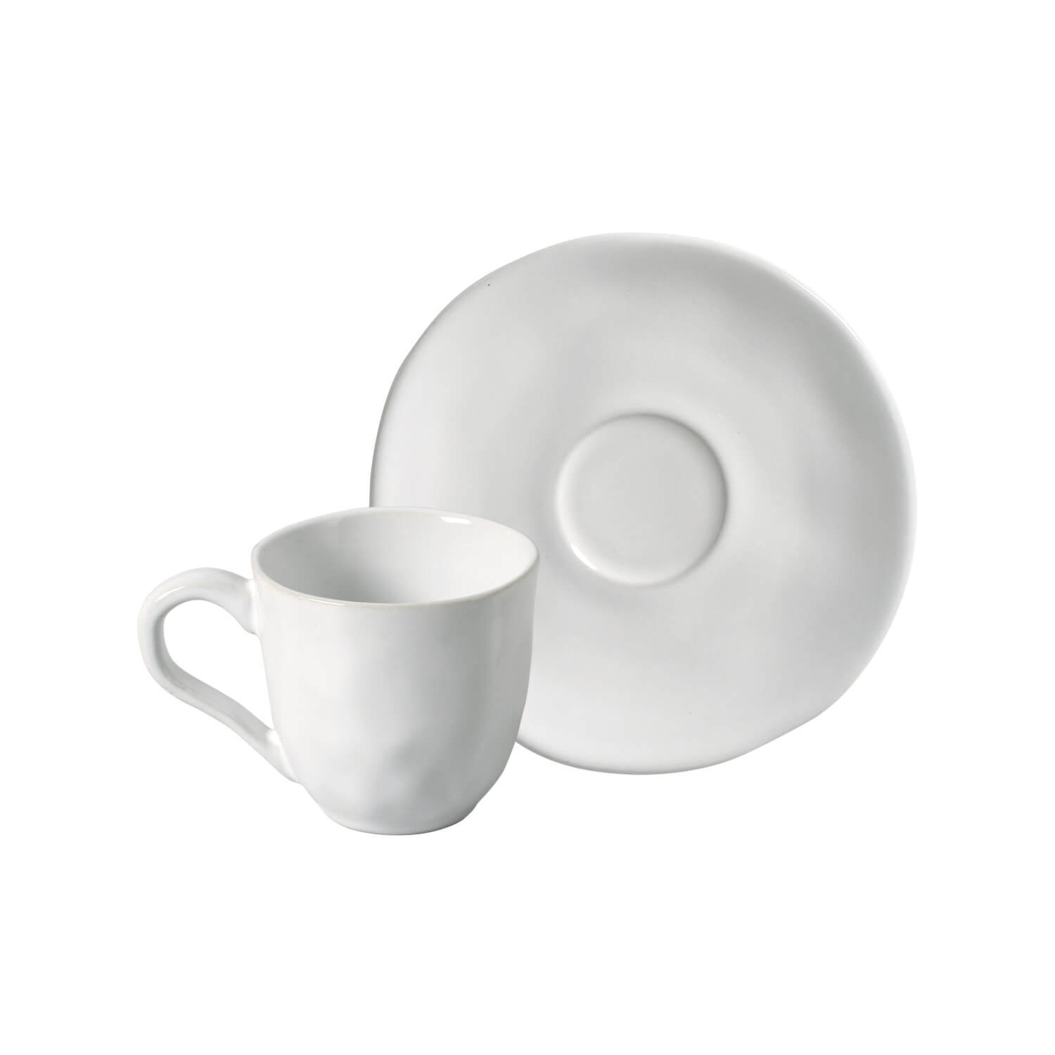 Conjunto com 6 Xícaras de Café com Pires Orgânico New White 120ml